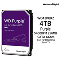 Western Digital WD43PURZ Surveillance Purple 4TB 256MB SATA3 24x7 always on Reliability HDD Hard Drive 3 Years warranty